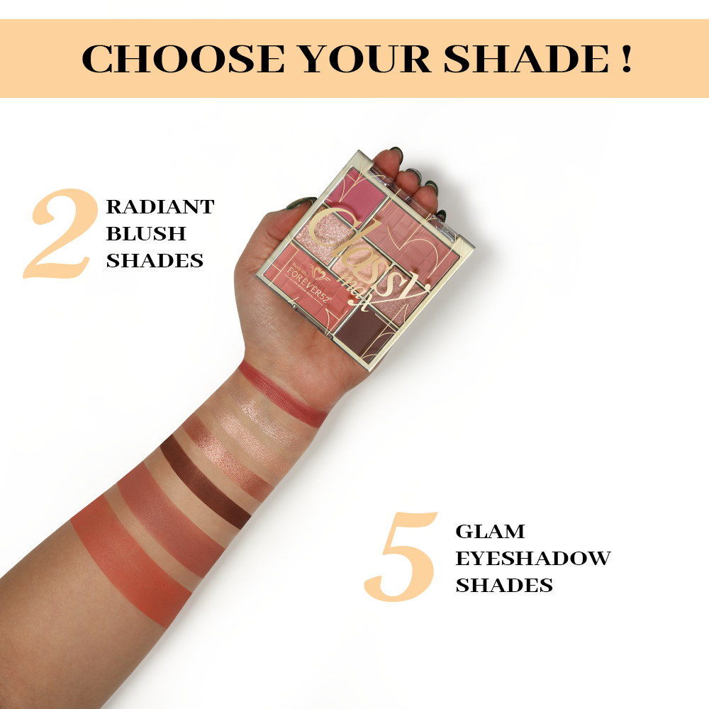 Classy Max 2 Color Blush + 5 Color Eyeshadow Palette-KYAMSTORE