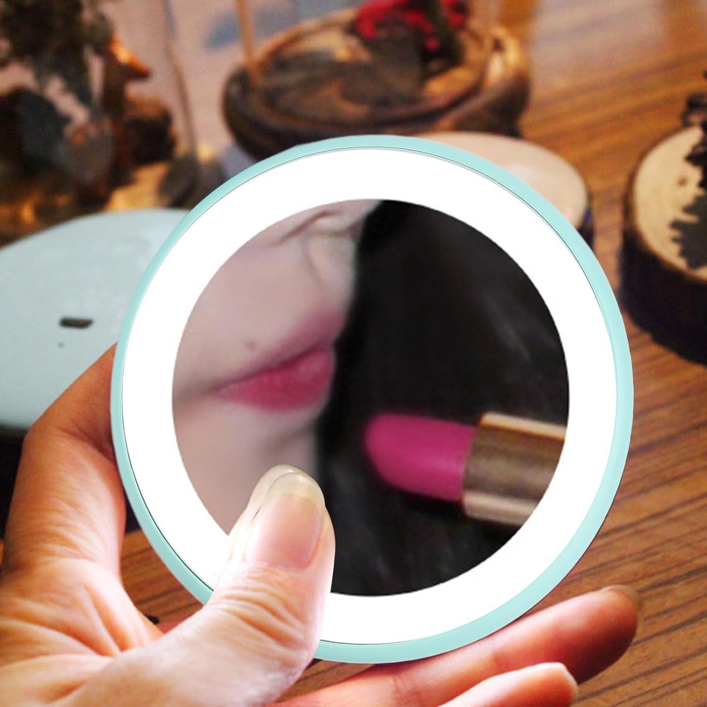 Compact LED Makeup Mirror | LED Light for Home, Travel, and Office-KYAMSTORE