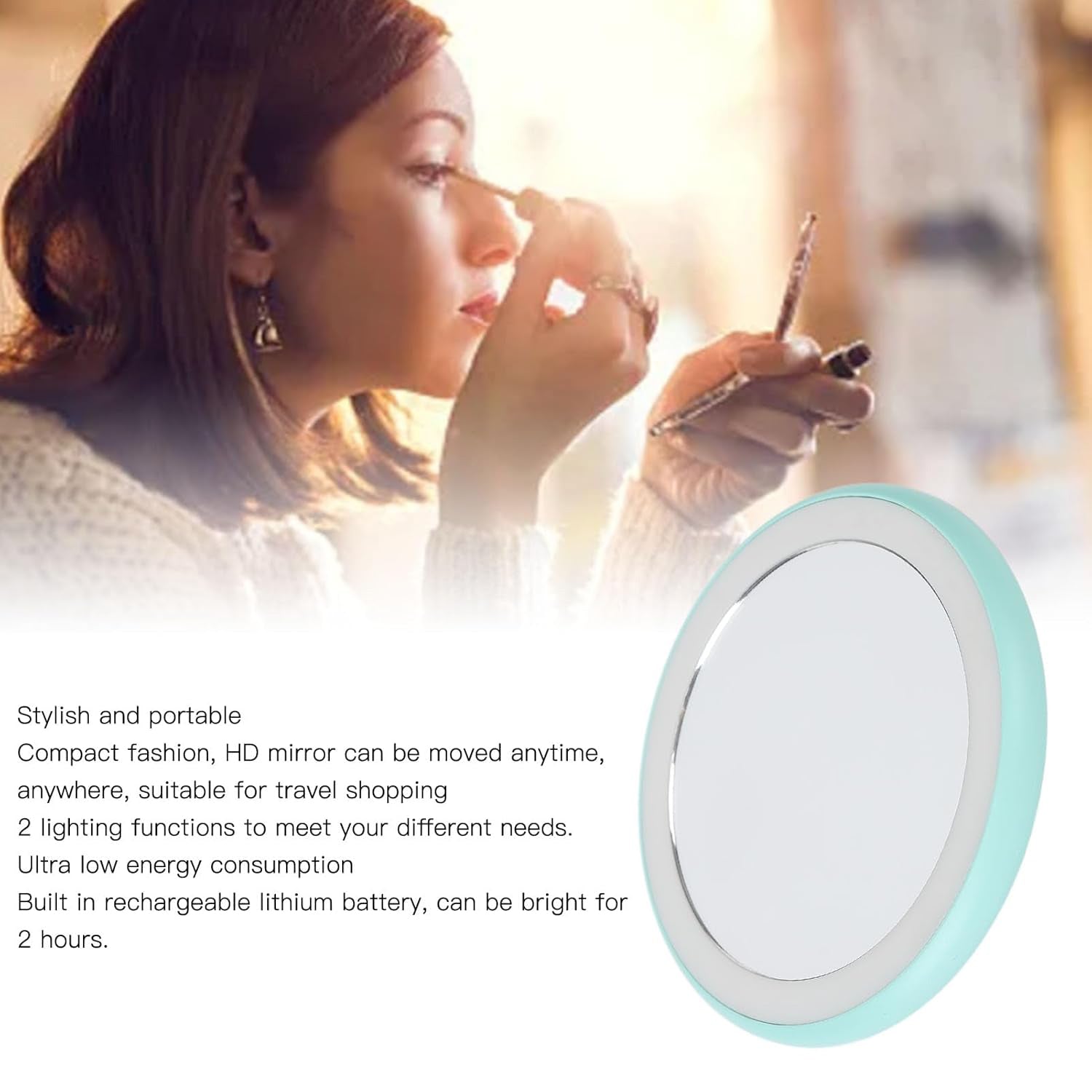 Compact LED Makeup Mirror | LED Light for Home, Travel, and Office-KYAMSTORE