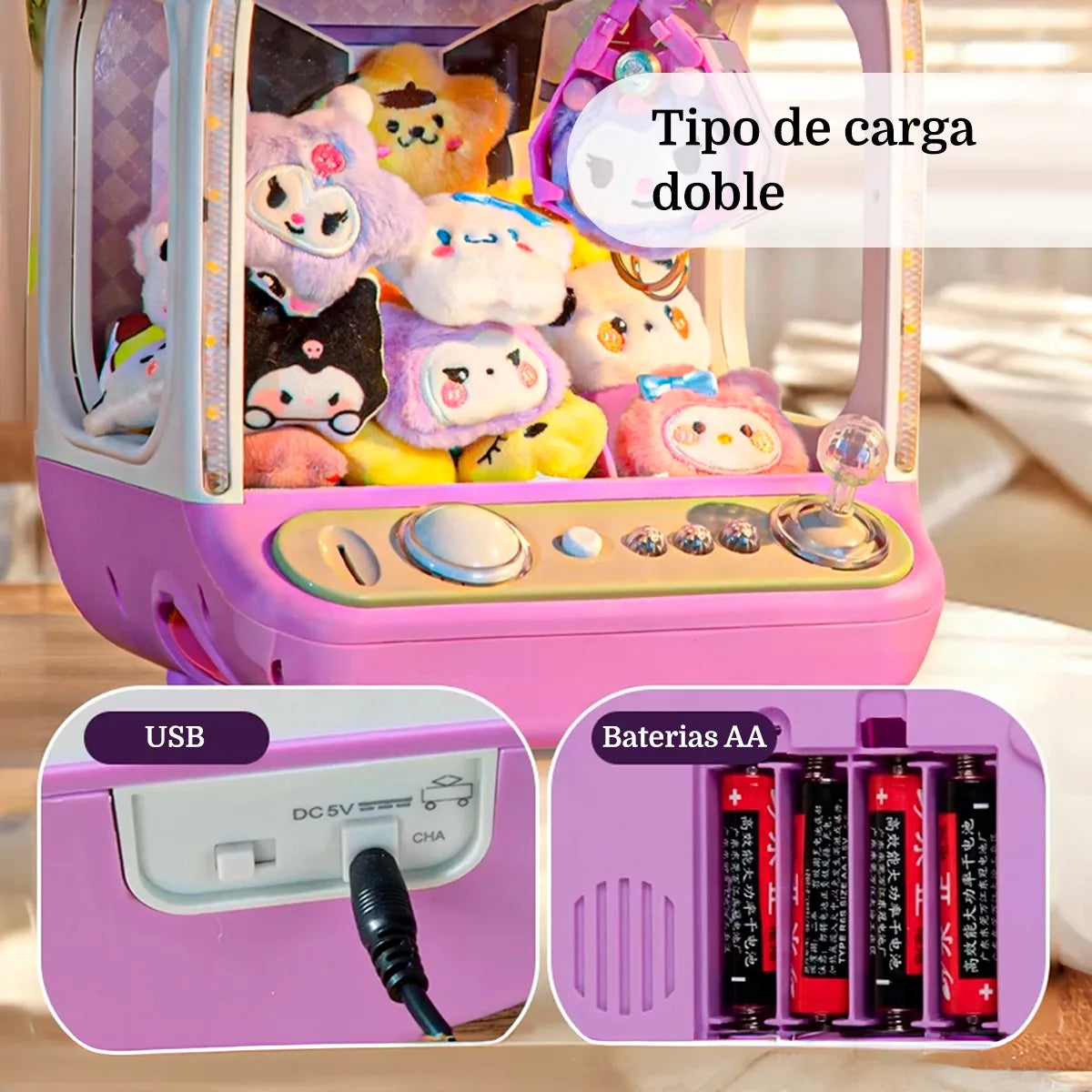 Mini Stuffed Animal Claw Machine with Light and Sound - Toy for Kids