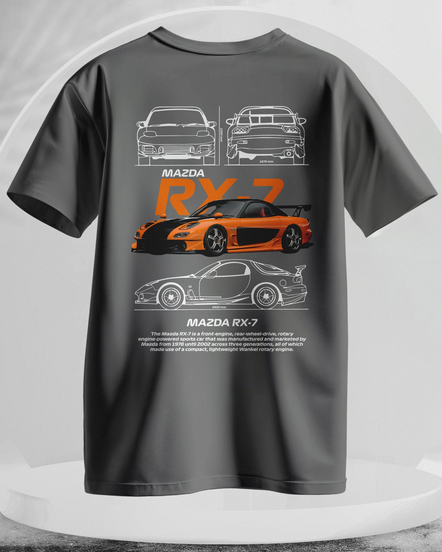 Mazda RX7 - Men Stylish Back Printed T-Shirts – (Regular)