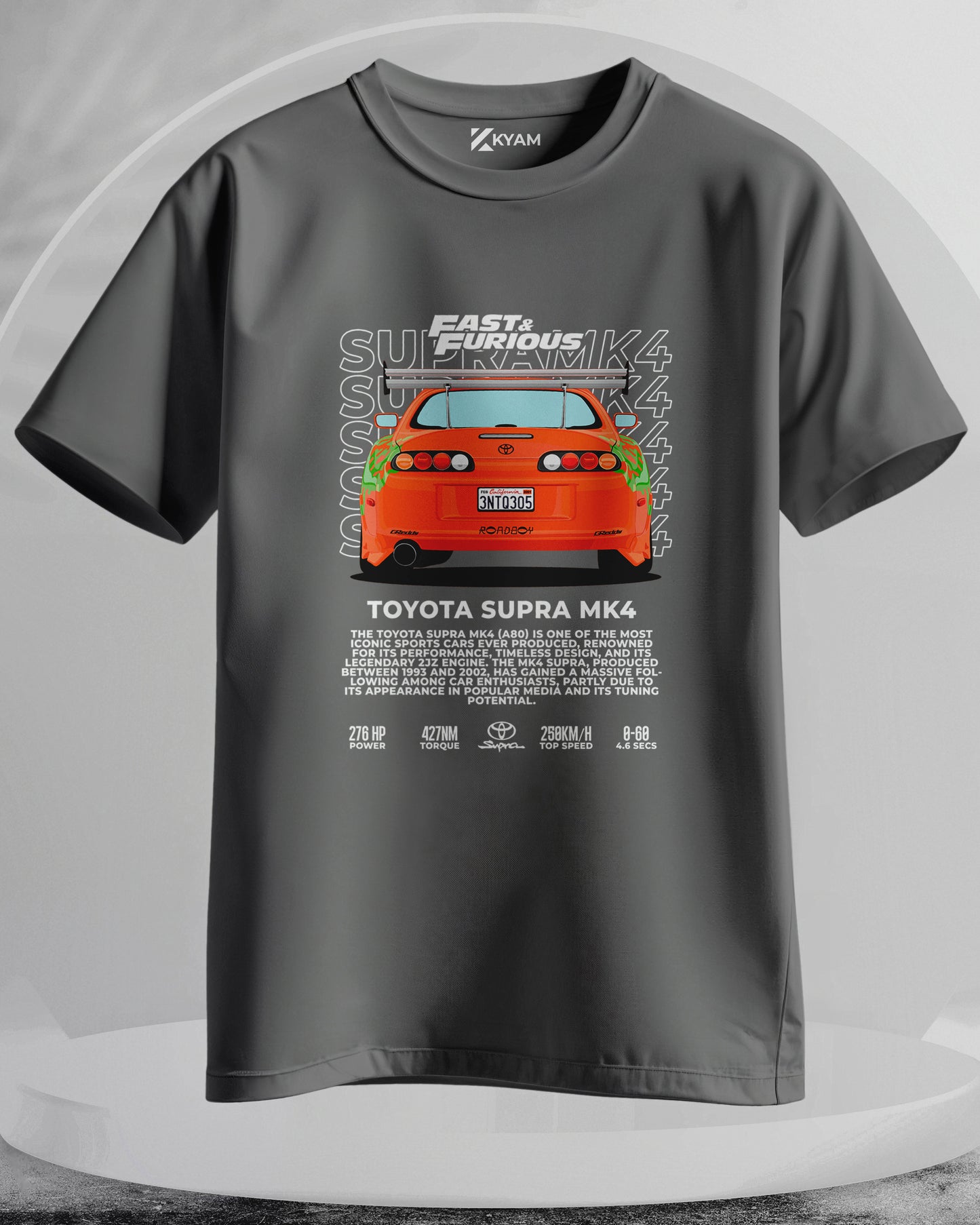 Toyota Supra MK4 Fast & Furious - Men Stylish Printed T-Shirts – (Regular)
