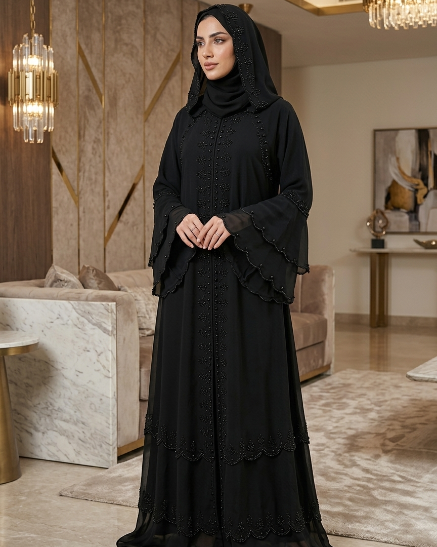 عباية عصرية من خامة الندى الفاخرة - إطلالة يومية فاخرة من دبي