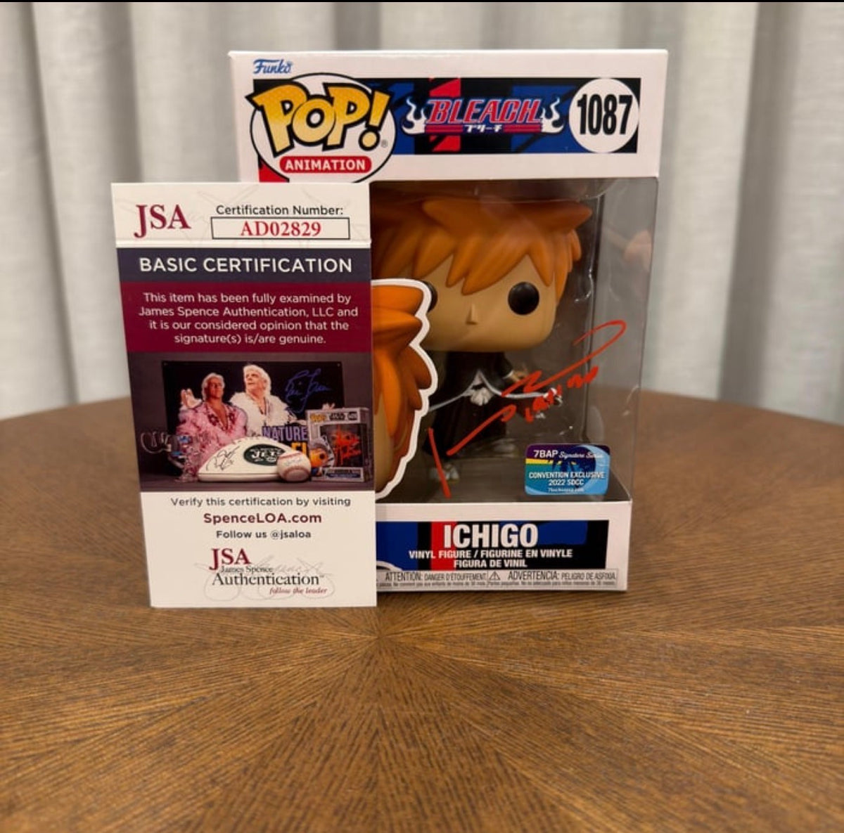 Funko Pop! Bleach - Ichigo Kurosaki #1087 (Autographed - JSA Certified, 2022 SDCC Exclusive)