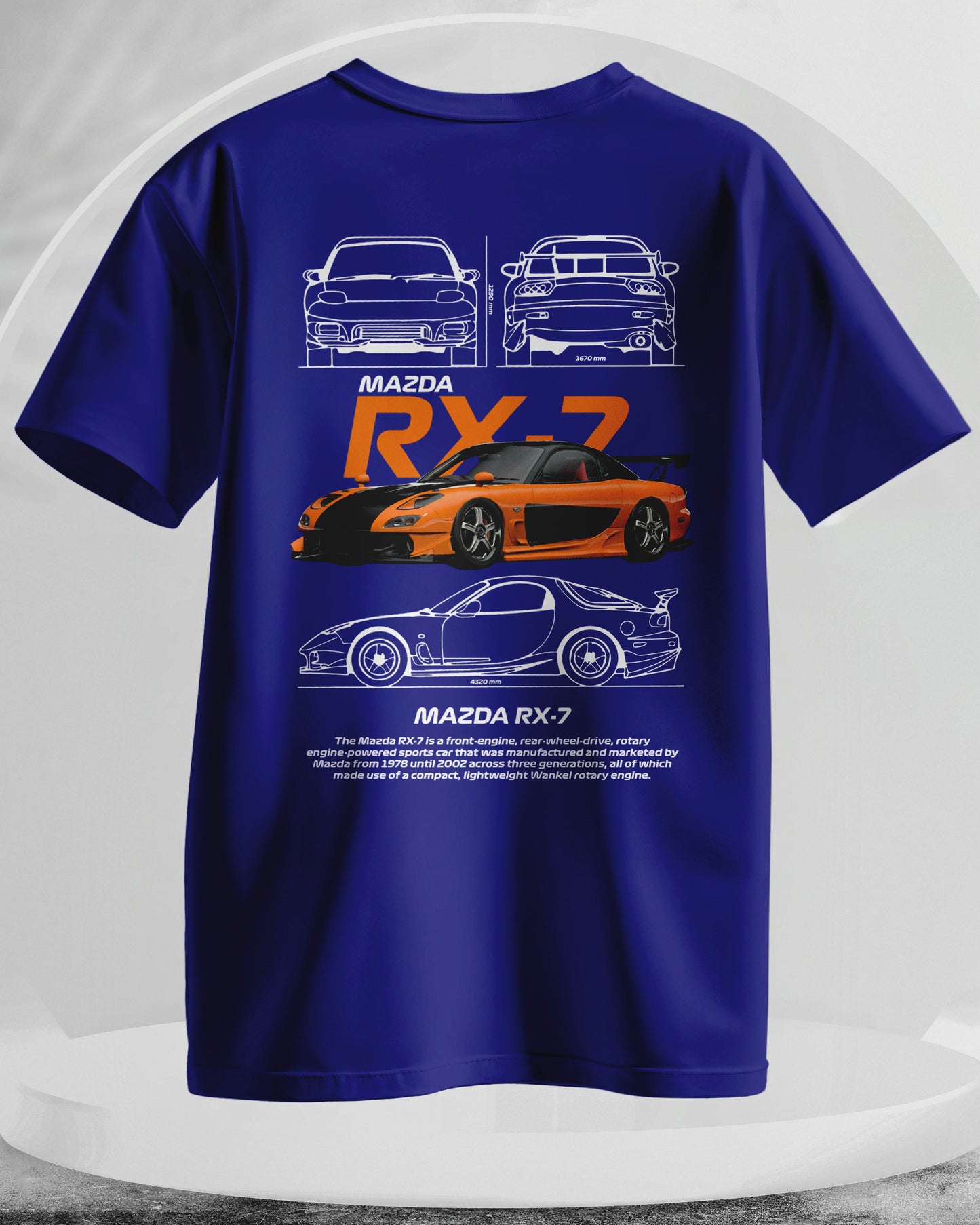 Mazda RX7 - Men Stylish Back Printed T-Shirts – (Regular)
