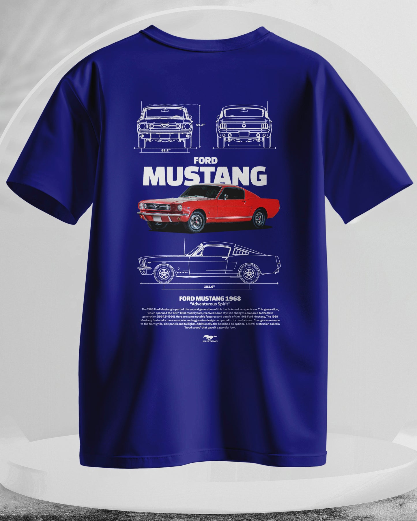 Ford Mustang 1968 - Men Stylish Back Printed T-Shirts – (Regular)