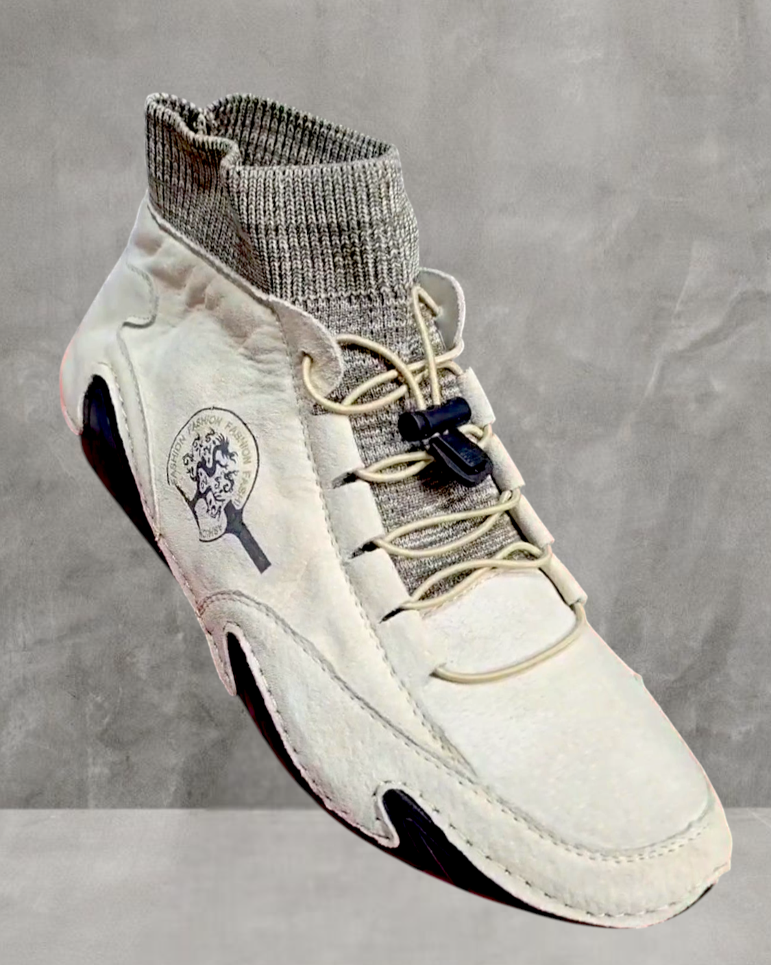 Mens Hand Stitching Fur Lined Ankle Boots High Top Casual Shoes Fashion Sneakers-KYAMSTORE