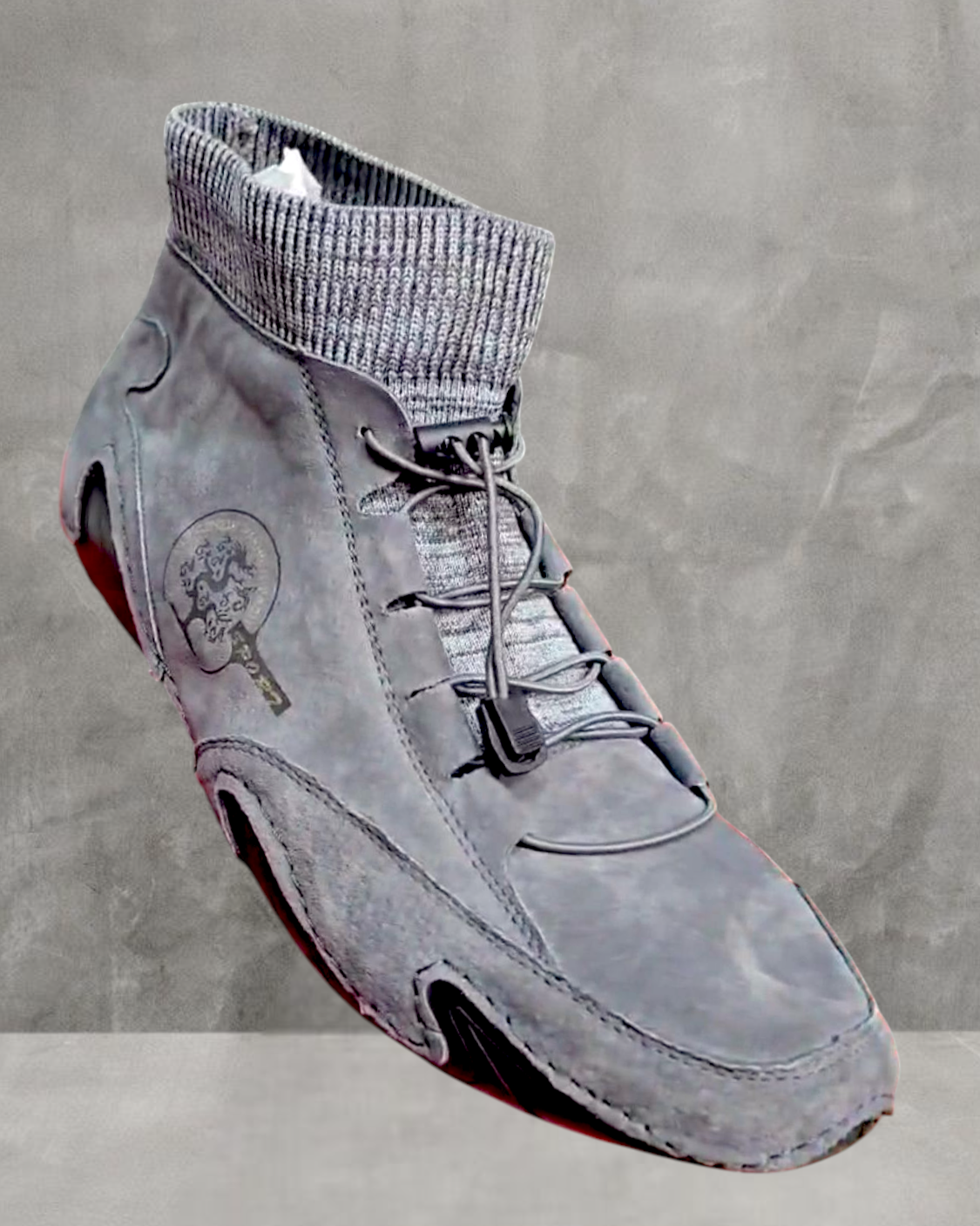 Mens Hand Stitching Fur Lined Ankle Boots High Top Casual Shoes Fashion Sneakers-KYAMSTORE