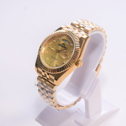 ARROW Premium Analog Couple Watch with Date Display | Colour Gold (5891)-KYAMSTORE