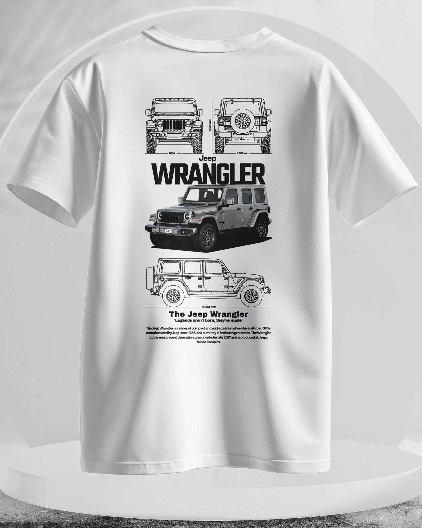 Jeep Wrangler - Men Stylish Back Printed T-Shirts – (Regular)