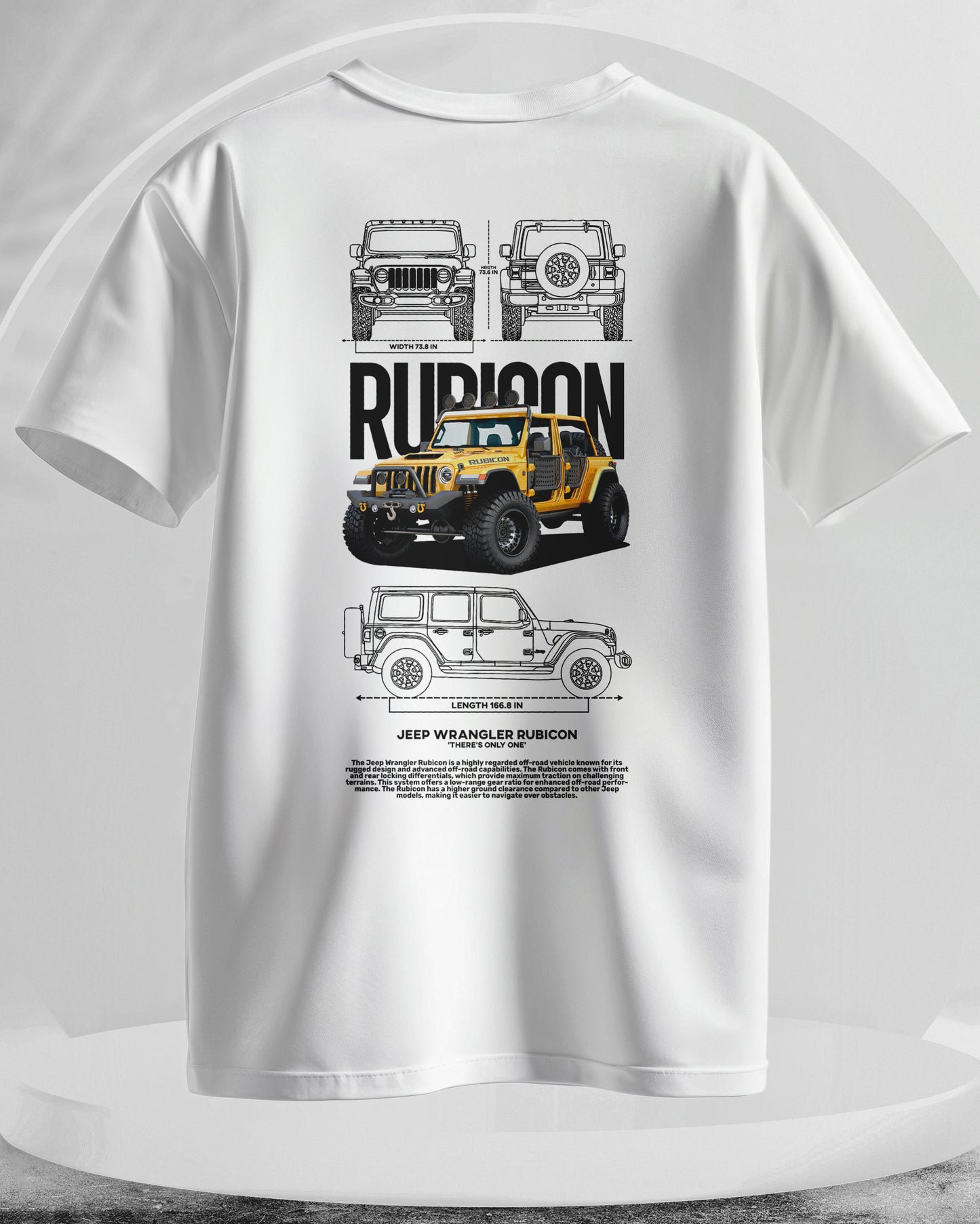 Jeep Rubicon - Men Stylish Back Printed T-Shirts – (Regular)