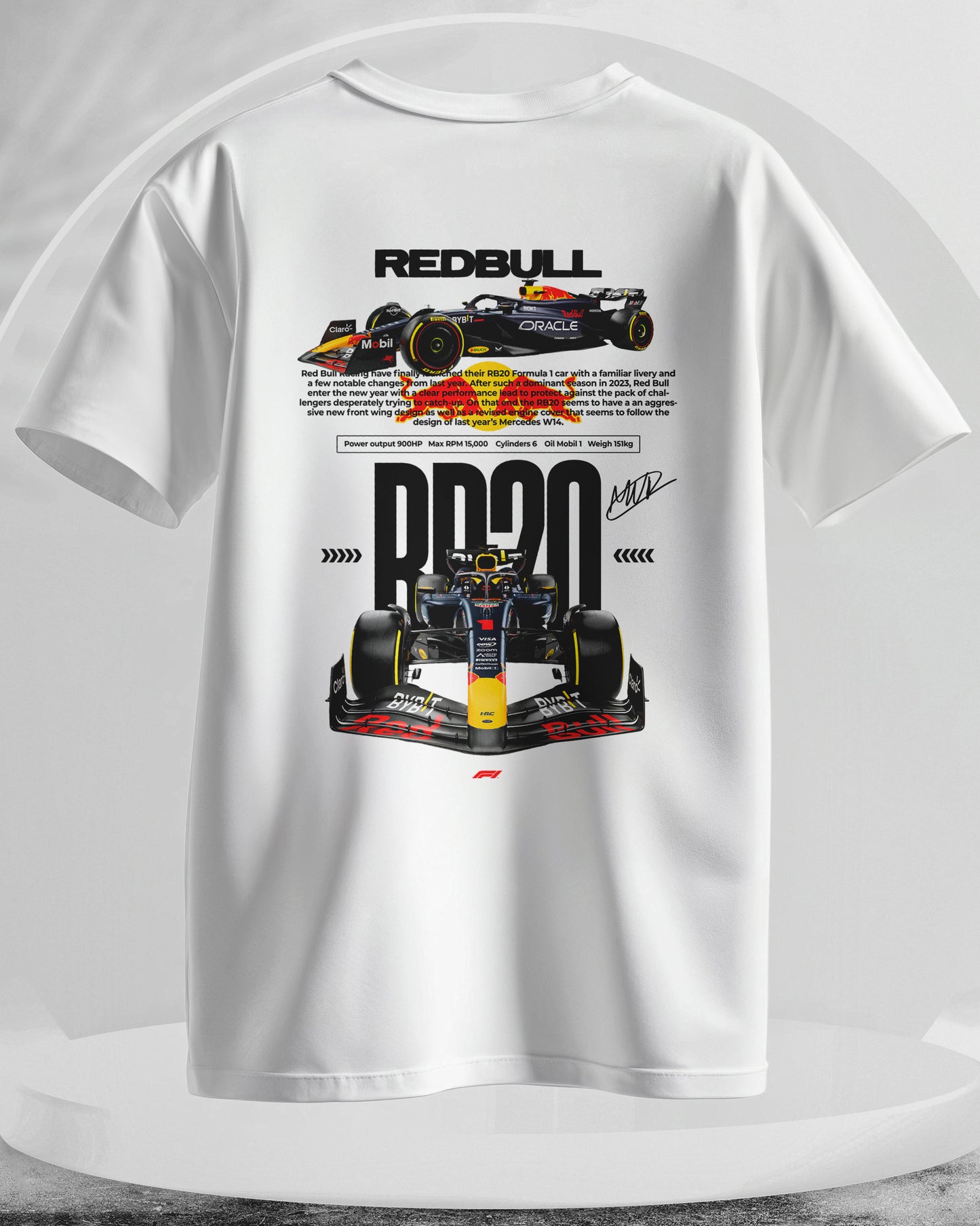 Redbull F1 - Men Stylish Back Printed T-Shirts – (Regular)