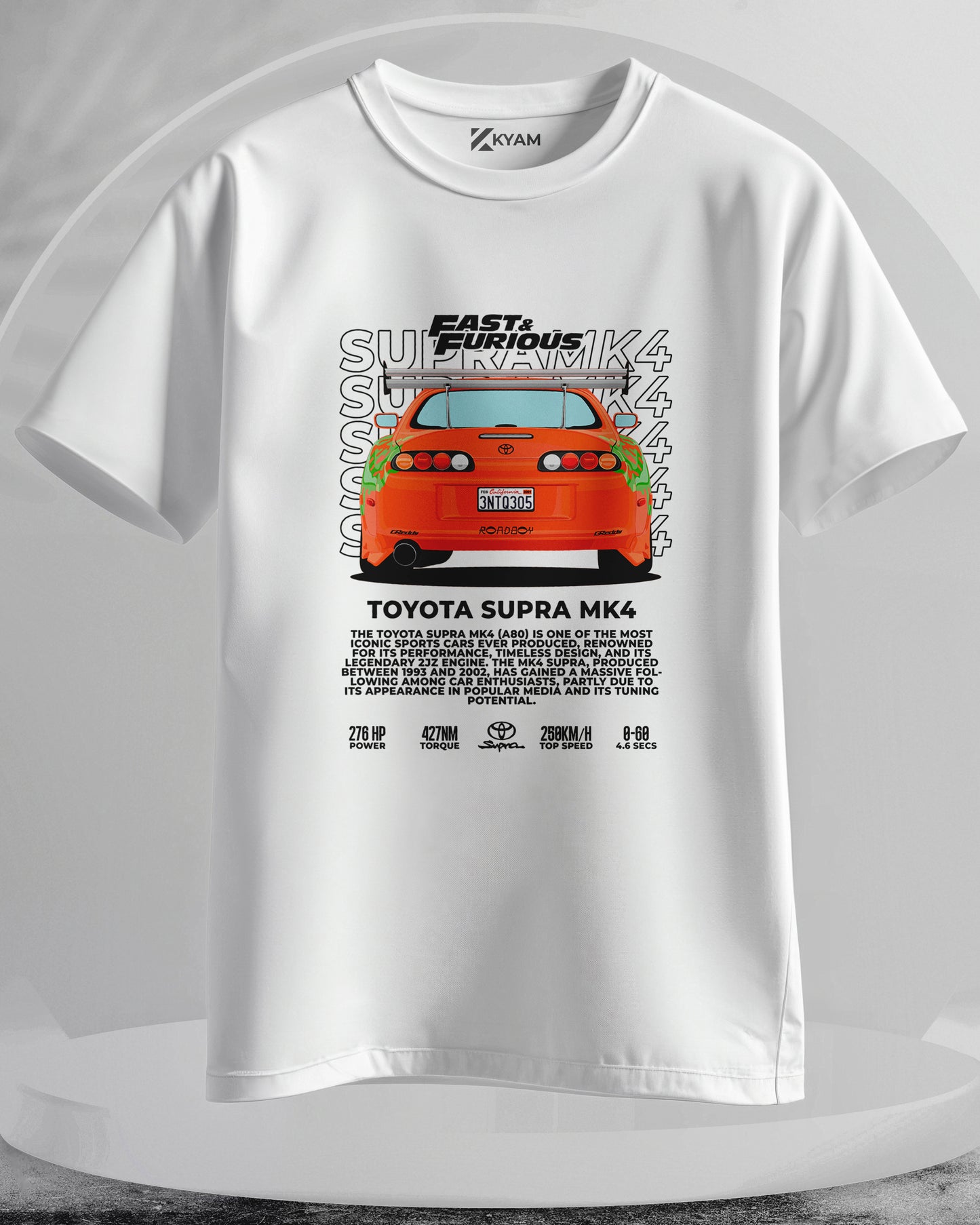 Toyota Supra MK4 Fast & Furious - Men Stylish Printed T-Shirts – (Regular)