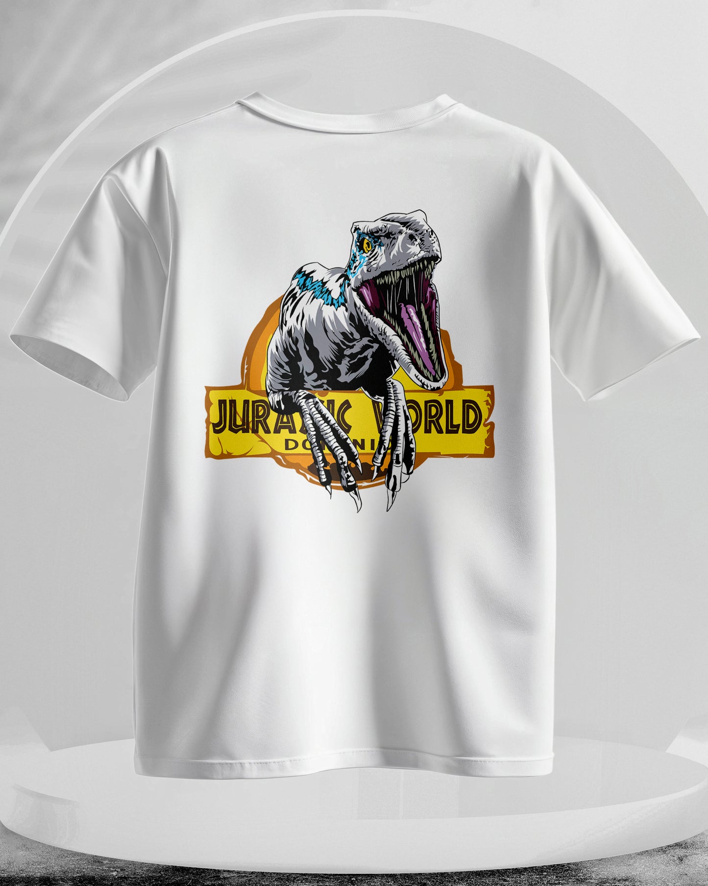 Jurassic World - Men Stylish Back Print Printed T-Shirts - (Oversized)