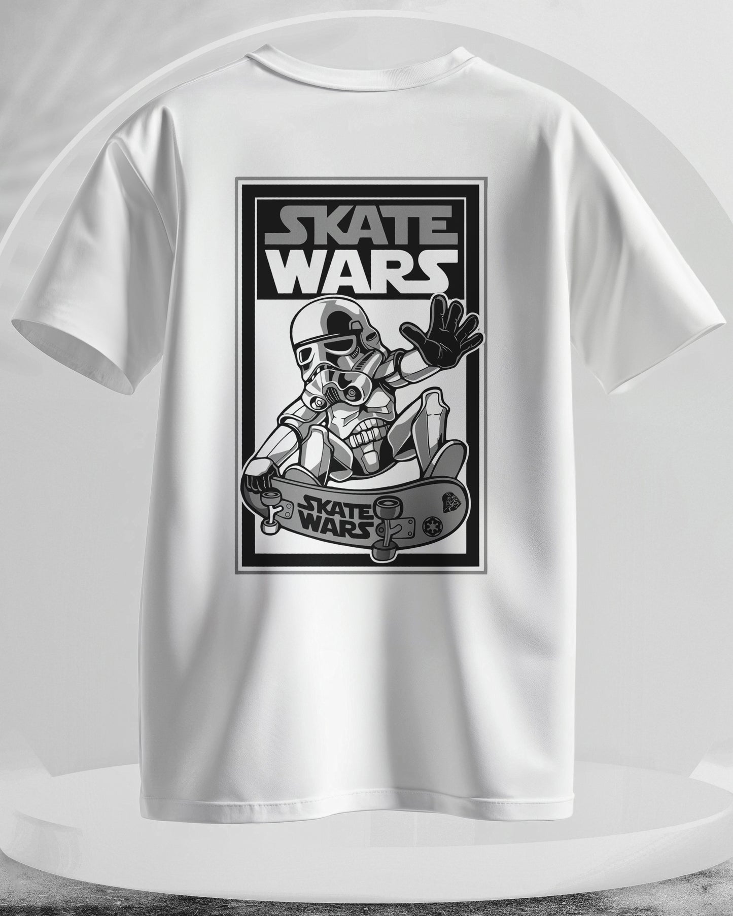 Skate Wars - Men Stylish Back Printed T-Shirts – (Regular)