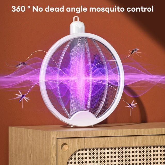 2 in 1 Fly Swatter Electric Rechargeable Mosquito Killer Lamp