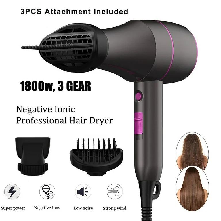 1800W Professional Hair Dryer - Ionic Blow Dryer with Diffuser
