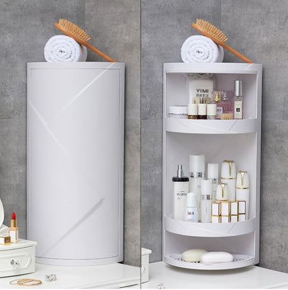 Rotating Corner Shelves,3 Tier Storage Cabinet Towel Holder Rack