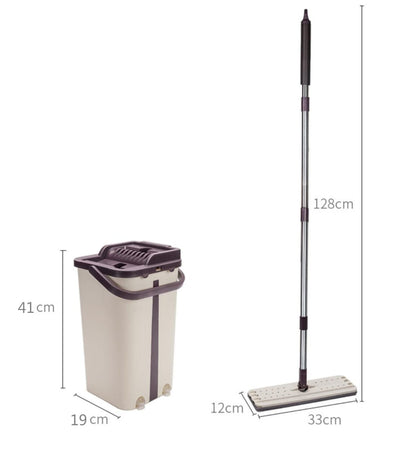 Free Hand Washing Flat Mop | Wooden Floor Mop | Dust Push Mop