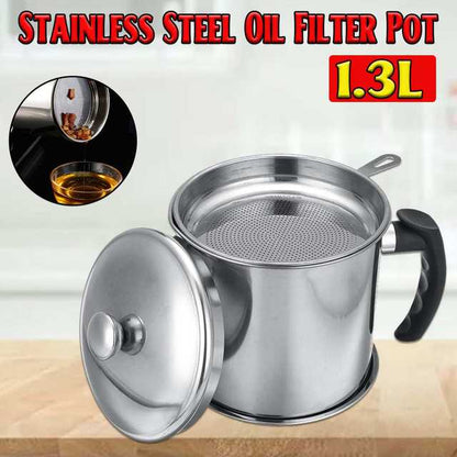 Bacon Grease Container With Strainer | Delivery: 2 to 3 business days | Limited stocks available | Hurry before Sold Out