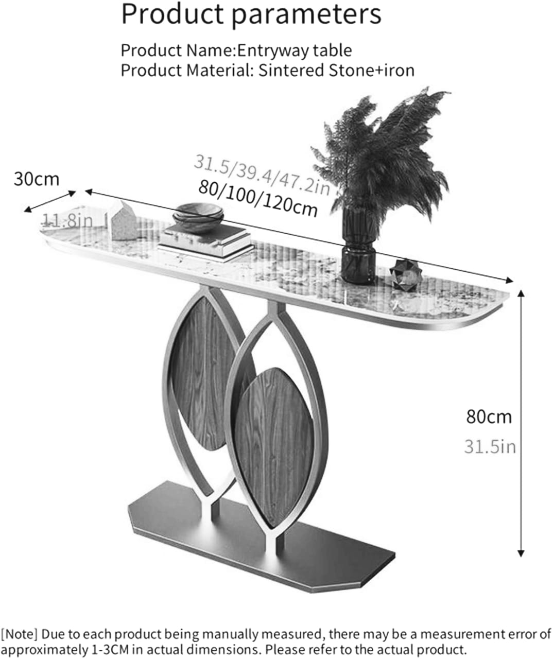 Glam Iron Half Moon Scratch Resistant Stain Resistant Console Italian-Style Table | Delivery: 2 to 3 business days | Limited stocks available | Hurry before Sold Out