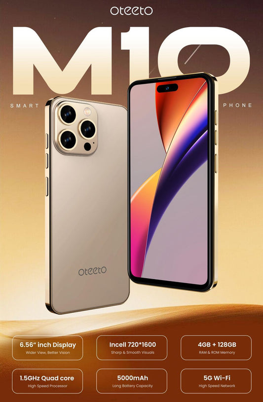 Oteeto M10 Mobile Phone Dual sim 6.56 inch /4G 5000mAH battery 4GB +128GB