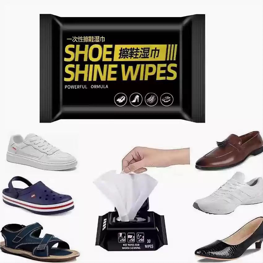 Disposable Shoe Cleaning Wipes | Quick Shine Clean Wet Wipes (30 Wipes In 1 Packet)