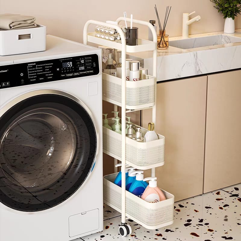 عربة تخزين متعددة الاستخدامات نحيفة وموفرة للمساحة بأربع طبقات