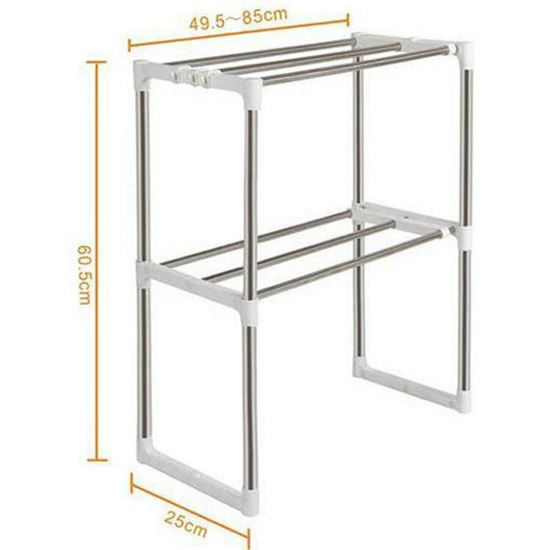 Adjustable 2-Tier Kitchen Countertop Shelf & Microwave Oven Rack