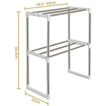 Adjustable 2-Tier Kitchen Countertop Shelf & Microwave Oven Rack