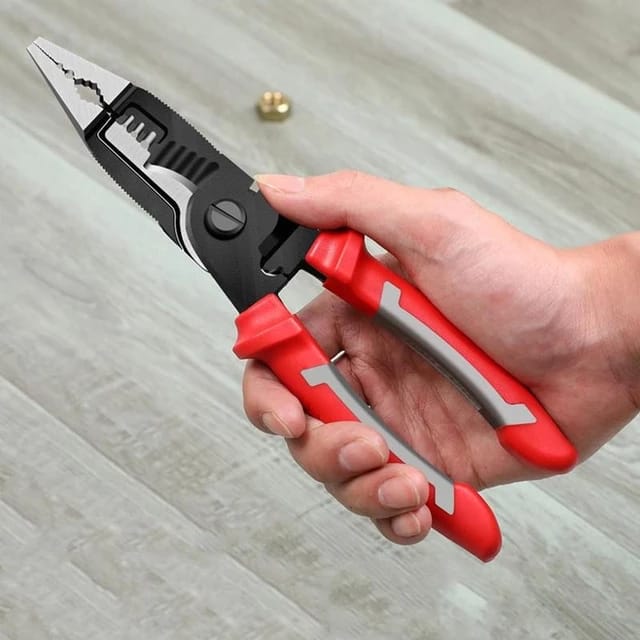 8-Inch Multifunctional Electrician's Pliers with Wire Stripper & Crimper
