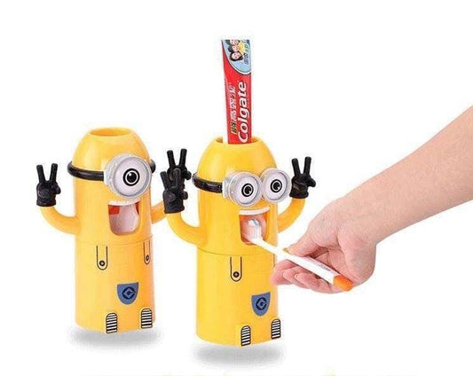 Minions Toothpaste Dispenser and Toothbrush Holder Set