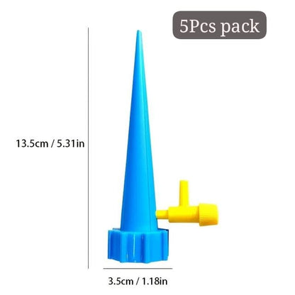 Adjustable Self-Watering Spikes for Plant Bottles with Slow-Release Control Valve - Pack of 5