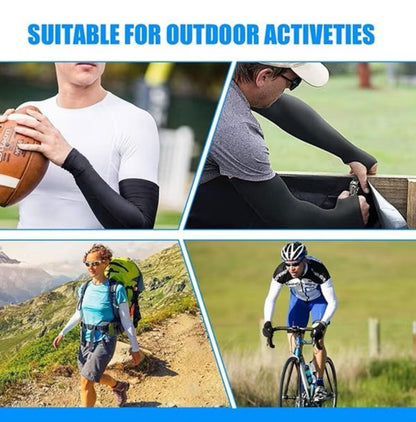 UV Protection Cooling Arm Sleeves with Thumb Hole - Breathable Sun Block Hand Cover (4Pcs)