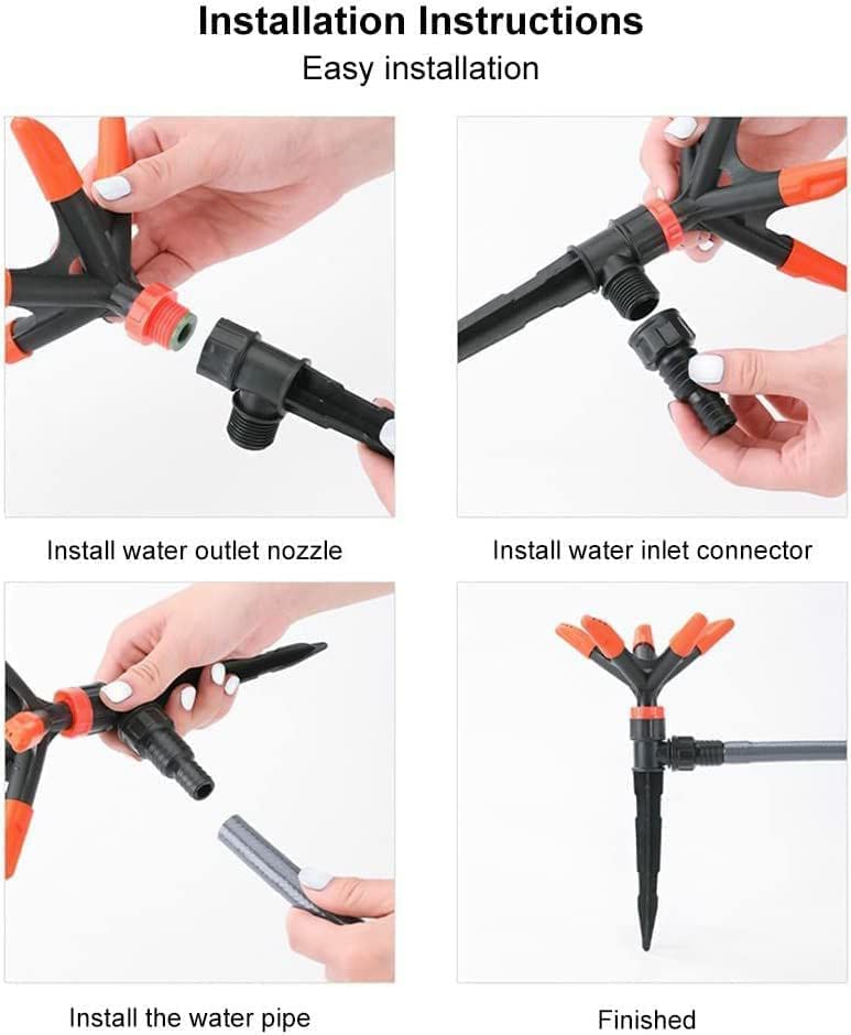 360° Automatic Rotating Garden Lawn Sprinkler with Ground Spike