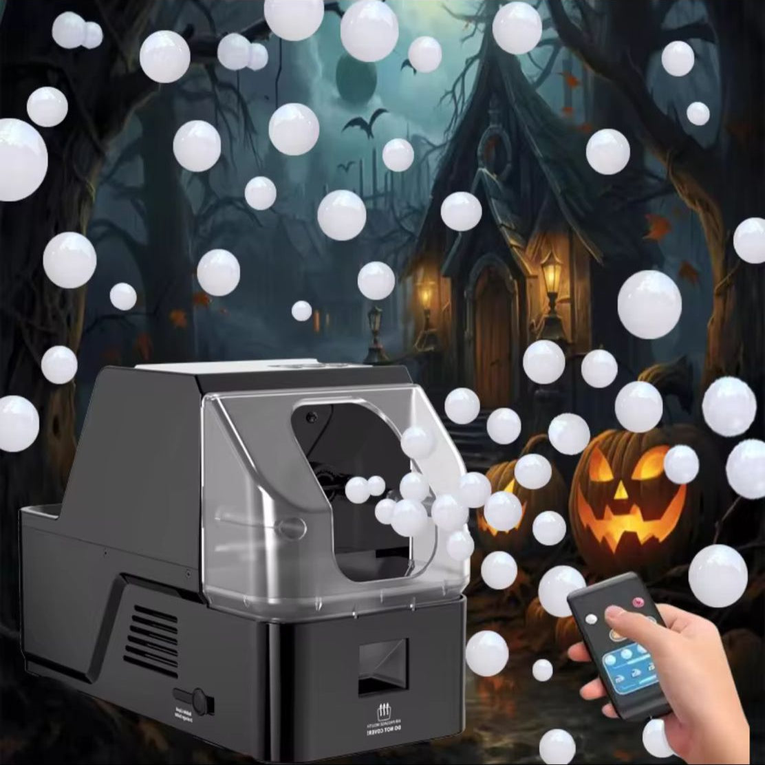 Fog Bubble Machine 450W with Timer Settings and Wireless Remote Control for Indoor Outdoor Birthday - Wedding - Christmas Party and Halloween