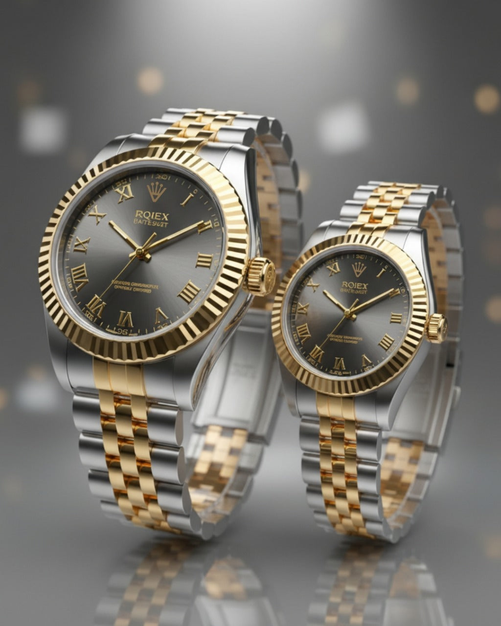 RQIEX - Stainless Steel Premium Quality Couple Watch