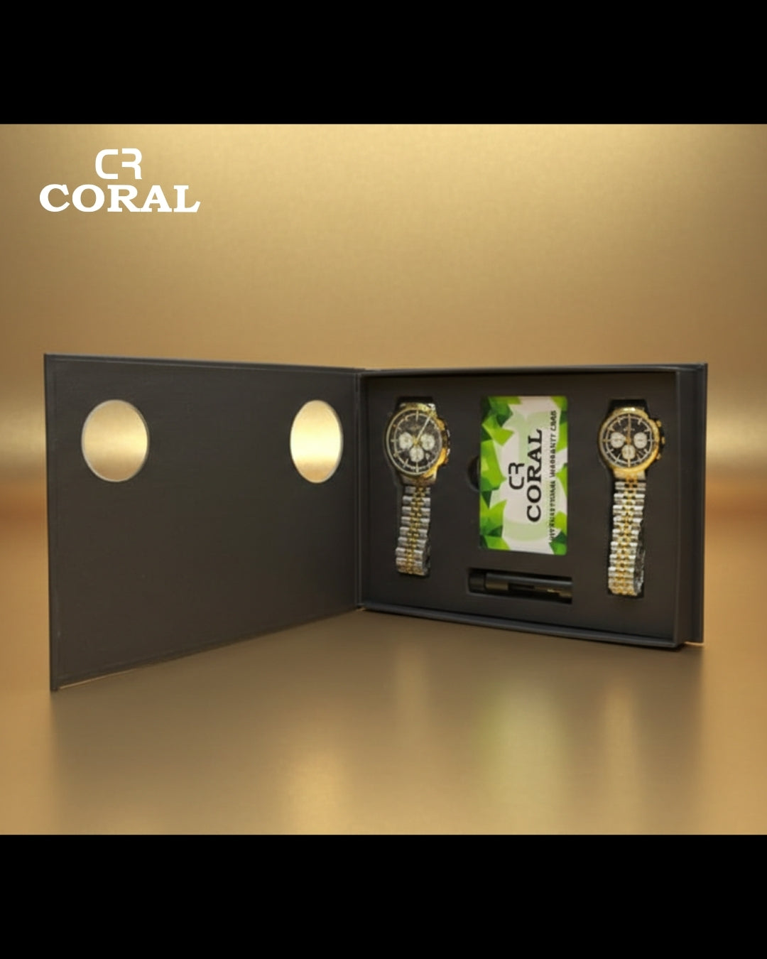 Coral - Stainless Steel Premium Quality Chronograph Couple Watch