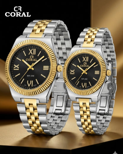 ساعة زوجية فاخرة من الفولاذ المقاوم للصدأ من RQIEX