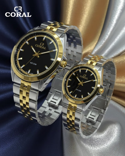Coral - Stainless Steel Premium Quality Couple Watch