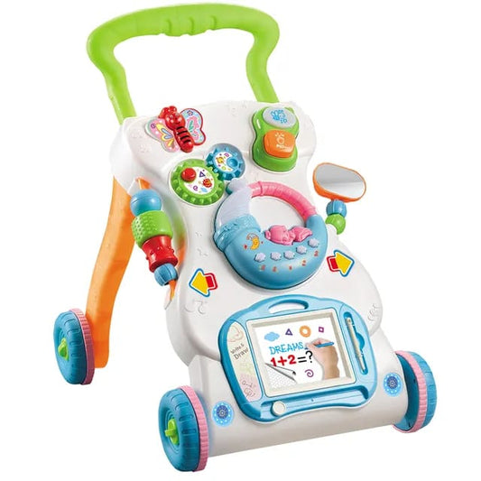 Baby Walker First Step 2 in1 Electronic Educational Toy with Music and Sound Toy Car Stroller Push Walker for Toddler Baby Step