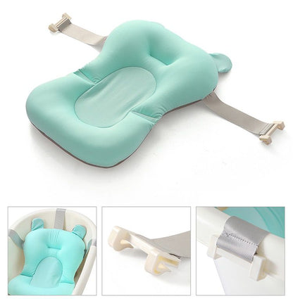 Premium Non-Slip Baby Bath Tub Cushion & Floating Infant Bath Pad with Adjustable Safety Straps