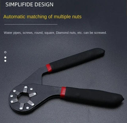 8-Inch Bionic Adjustable Wrench – Multi-Functional 14-in-1 High-Carbon Steel Hand Tool with Non-Slip Grip