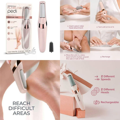 Professional Electric Callus Remover & Foot File - Rechargeable Pedicure Tool with LED Light