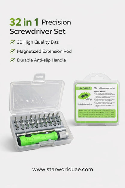Ultimate 32-in-1 Precision Magnetic Screwdriver Set for Electronics & Home DIY