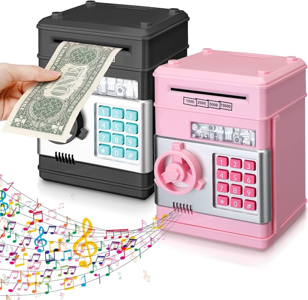 Premium Electronic Mini ATM Piggy Bank for Kids and Adults - Smart Password Safe