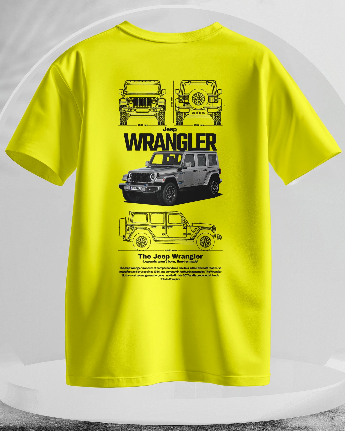 Jeep Wrangler - Men Stylish Back Printed T-Shirts – (Regular)
