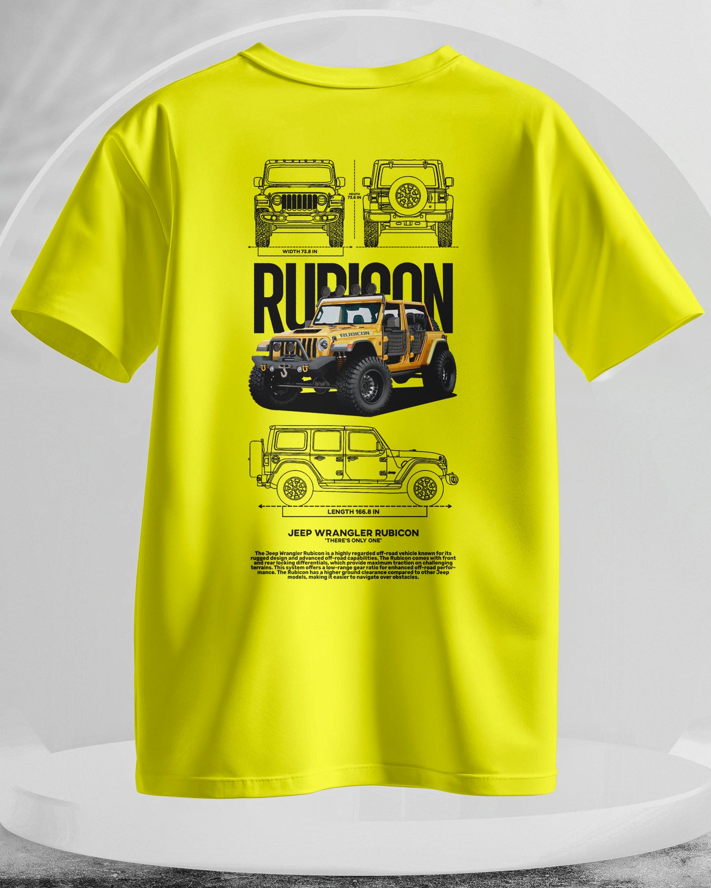 Jeep Rubicon - Men Stylish Back Printed T-Shirts – (Regular)