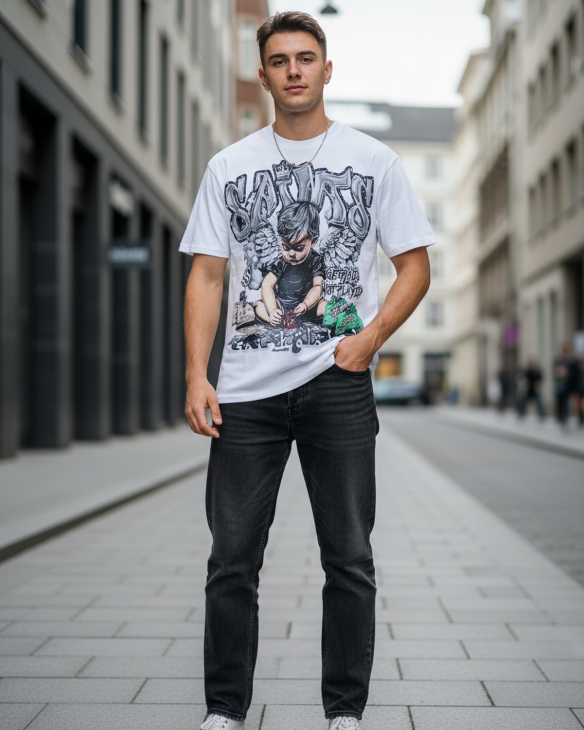 Stylish Custom Printed T-Shirt - Bold Graphic Streetwear Tee