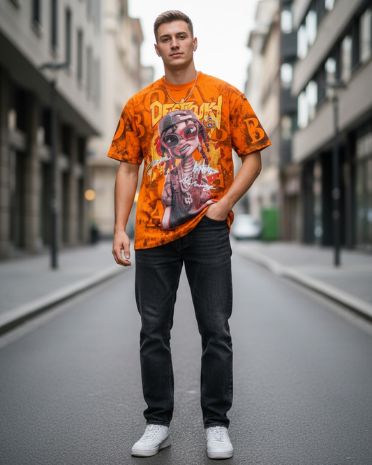 Stylish Custom Printed T-Shirt - Bold Graphic Streetwear Tee